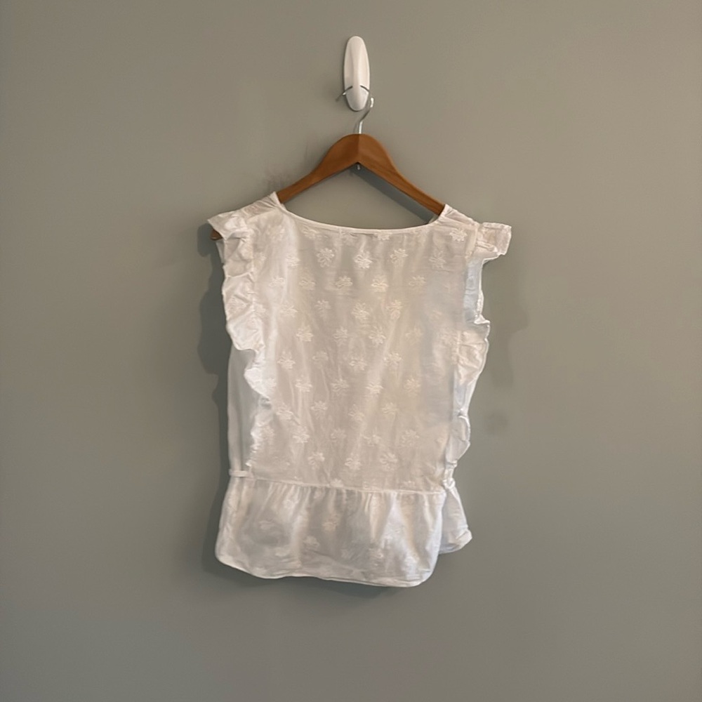 Madewell Cotton Peplum Ruffle Blouse - Picture 3 of 7